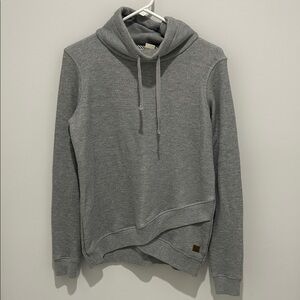 Gray Funnel Neck Hoodie with Drawstrings | Roxy